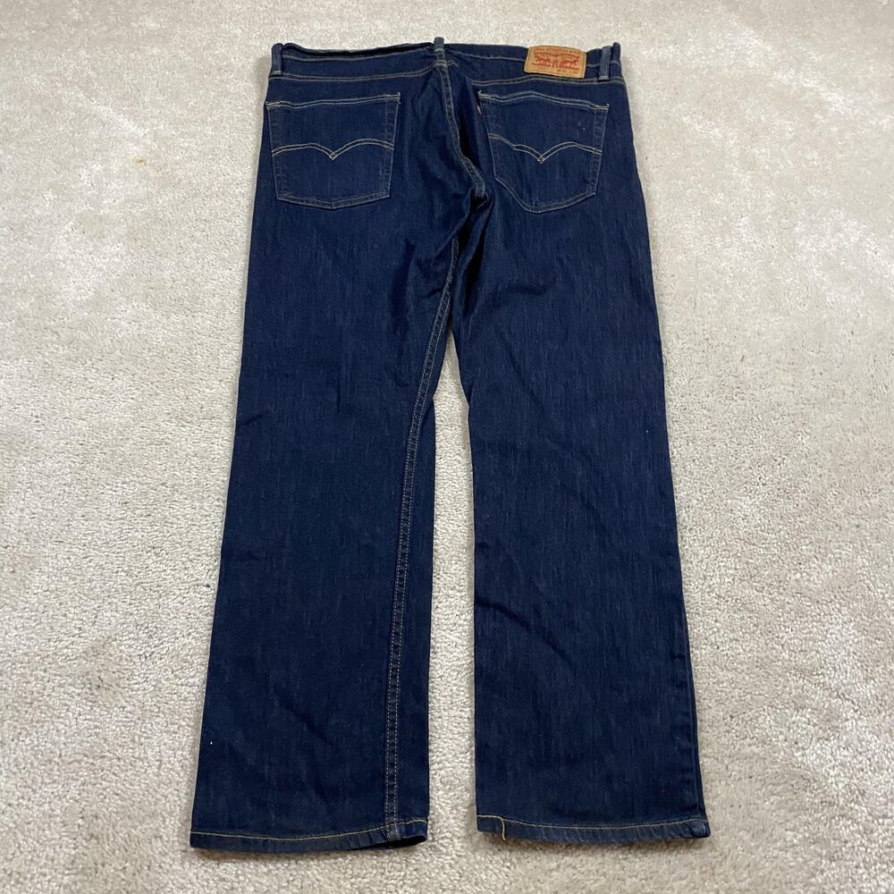 Levis 513 Jeans Mens 36x30 Blue Slim Straight Leg Stretch Denim Dark Wash